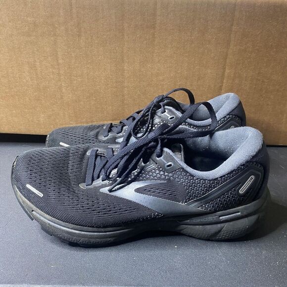 Brooks Ghost 14 Shoes Mens Size 9 Black Gray Cushioned Running Comfort Sneakers - Picture 1 of 8